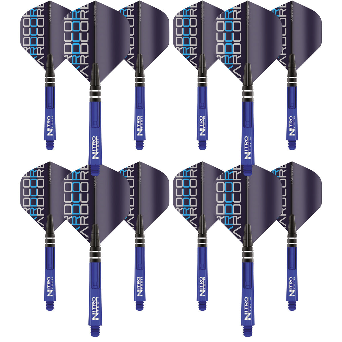 Nitrotech Flight & Shaft Combo - Blue by Red Dragon - 4 Sets - view 2
