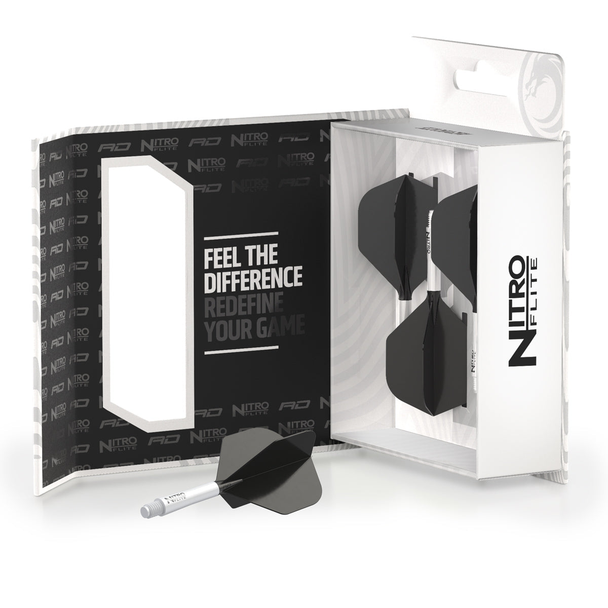 Nitro Flite Integrated Flight & Shaft White & Black No2 by Red Dragon - view 10