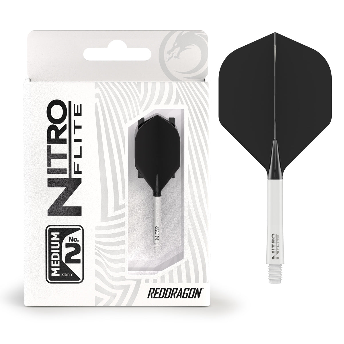 Nitro Flite Integrated Flight & Shaft White & Black No2 by Red Dragon - view 14