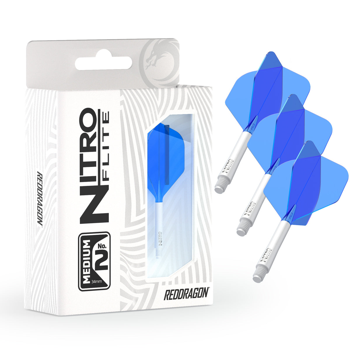 Nitro Flite Integrated Flight & Shaft White & Blue No2 by Red Dragon - view 13