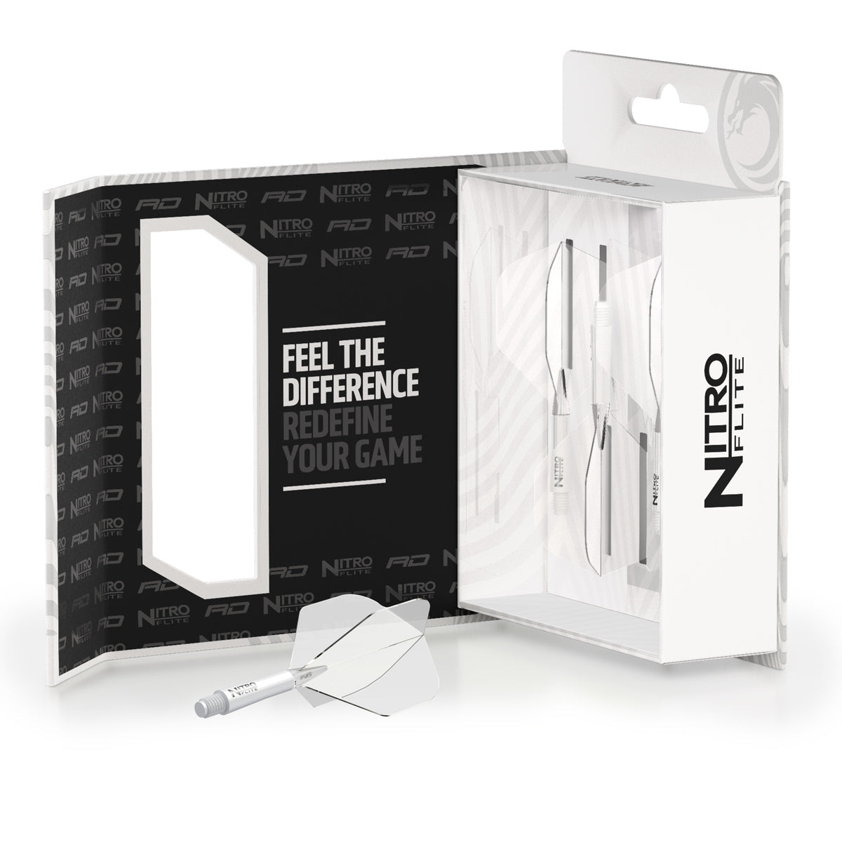 Nitro Flite Integrated Flight & Shaft White & Clear No2 by Red Dragon - view 5