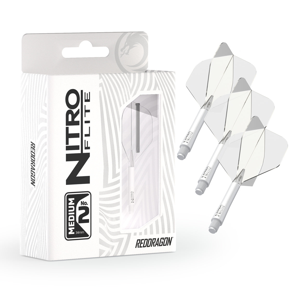 Nitro Flite Integrated Flight & Shaft White & Clear No2 by Red Dragon - view 13
