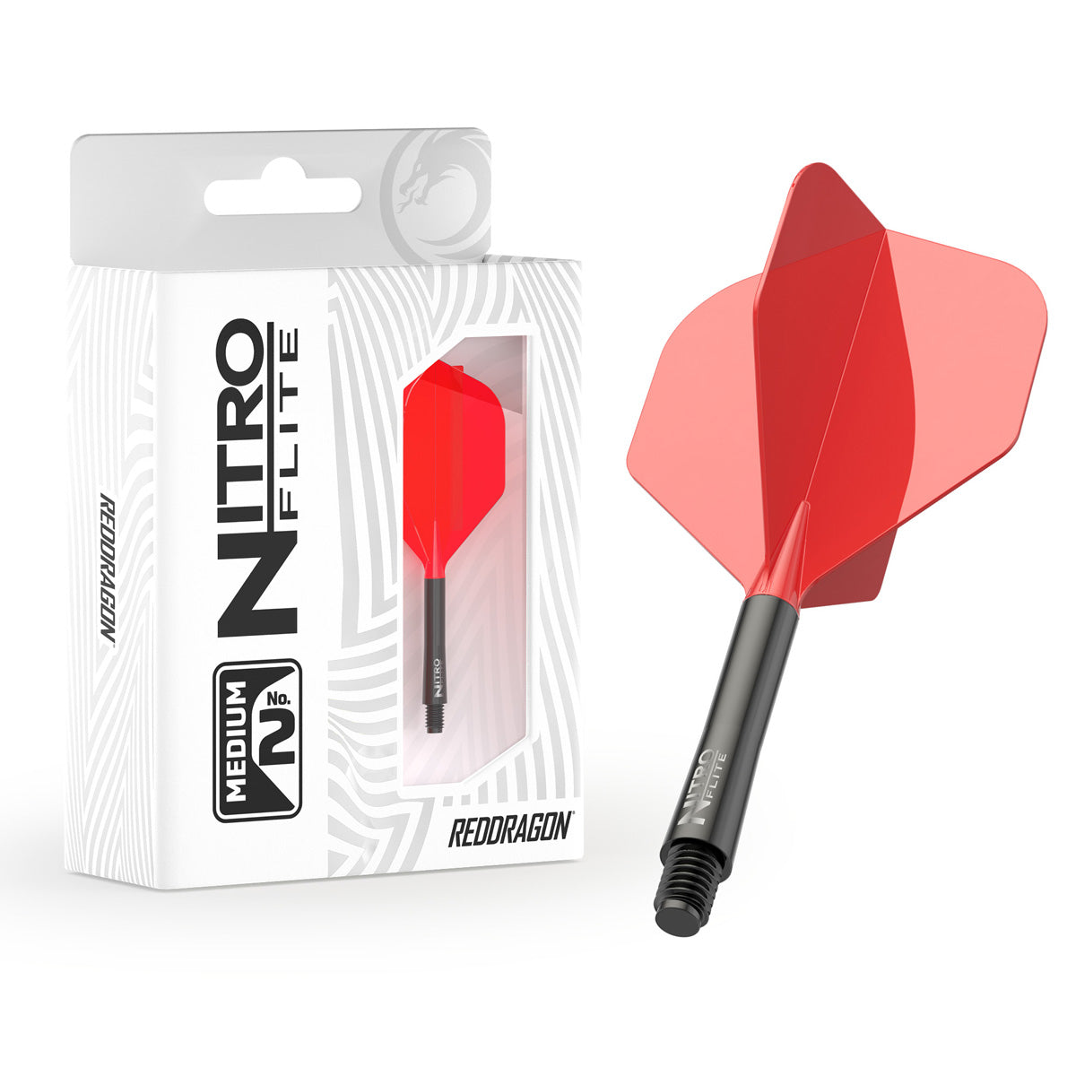 Red Dragon Nitro Flite Integrated Flight & Shaft Red & Black No2