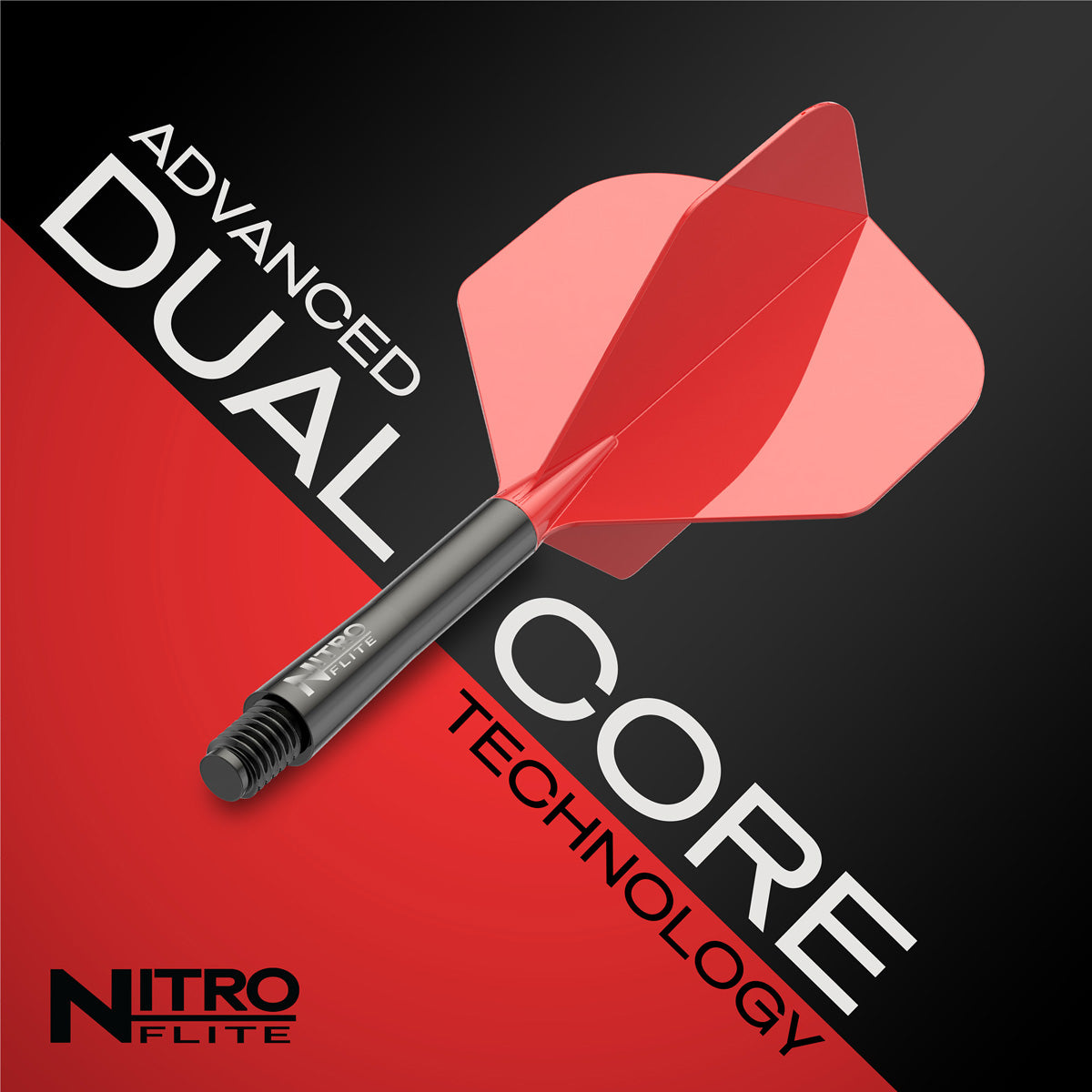 Red Dragon Nitro Flite Integrated Flight & Shaft Red & Black No2 - view 18