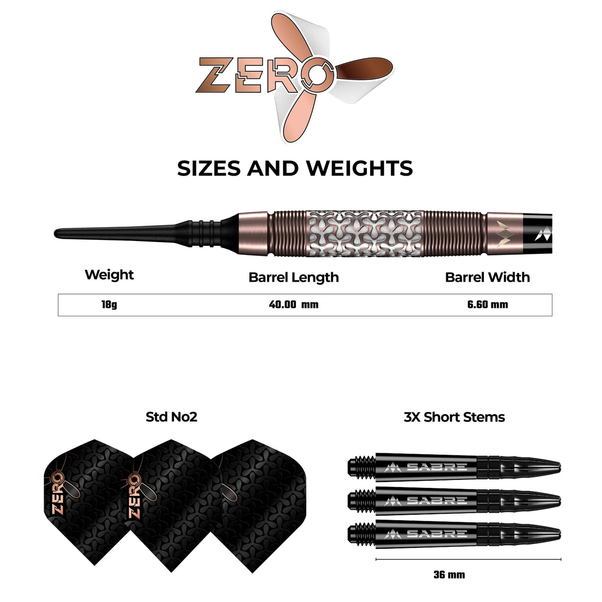 Mission Zero Darts - Soft Tip - 97.5% Tungsten - Bronze PVD - view 4
