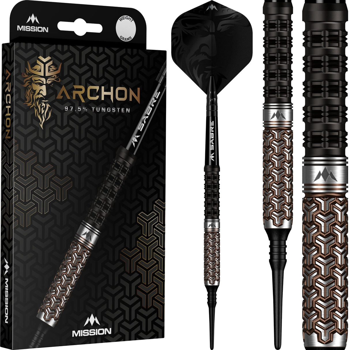 Mission Archon Darts - Soft Tip - 97.5% - Black & Bronze PVD - view 2