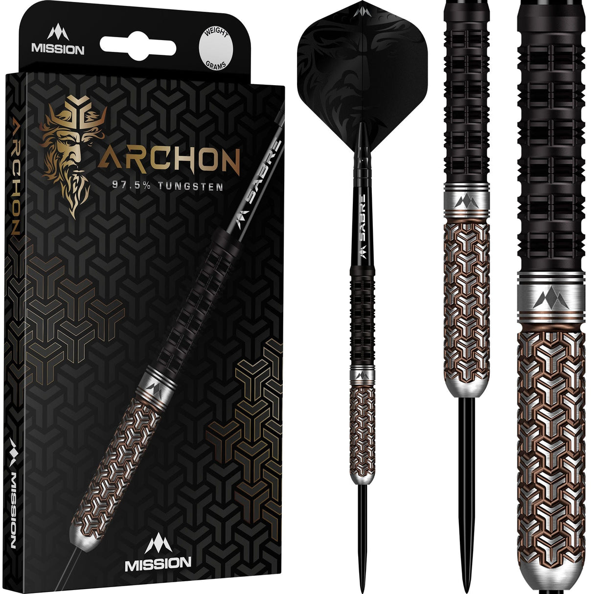 Mission Archon Darts - Steel Tip - 97.5% - Black & Bronze PVD - view 2