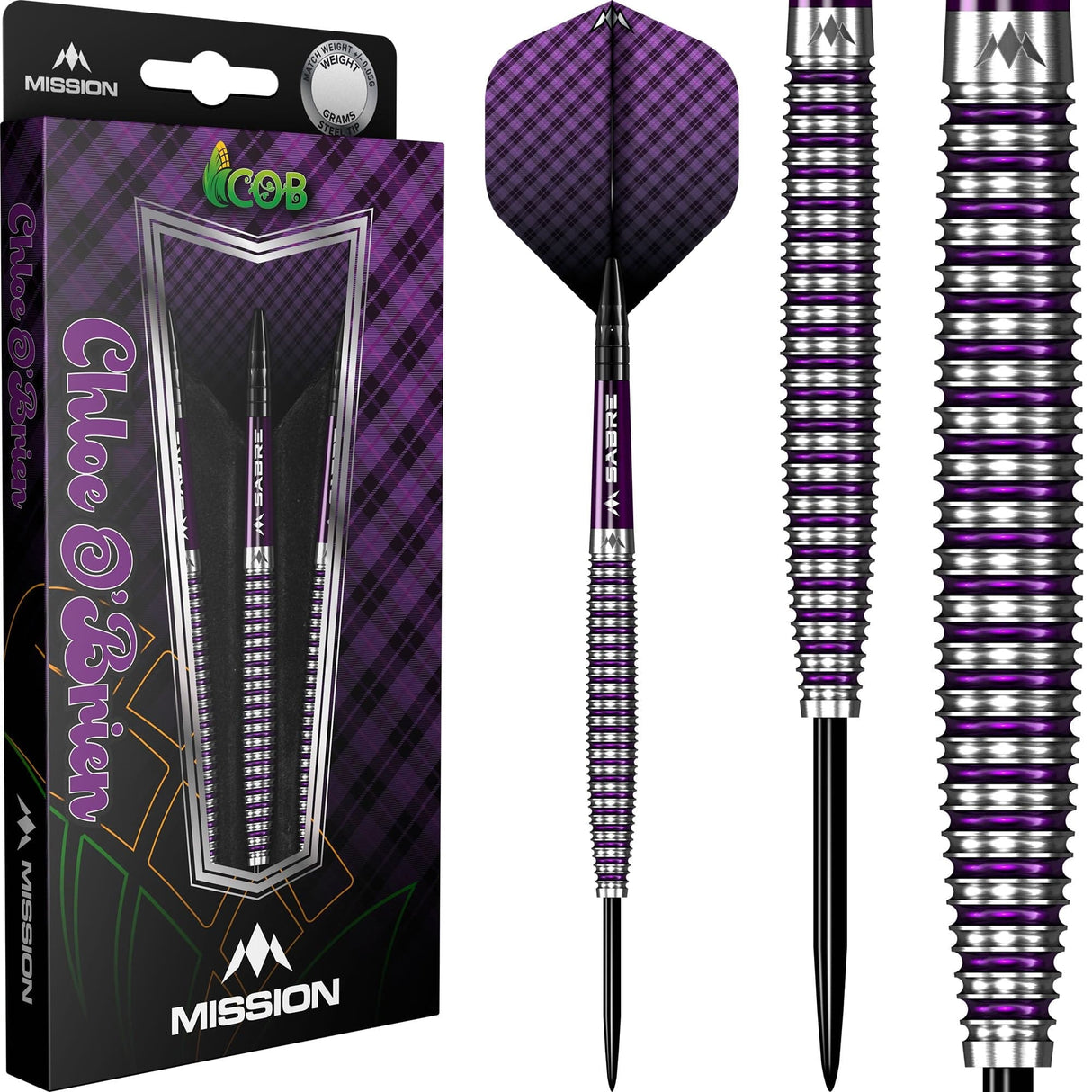 *Mission Chloe OBrien Darts - Steel Tip - 95% - Electro Purple - view 2
