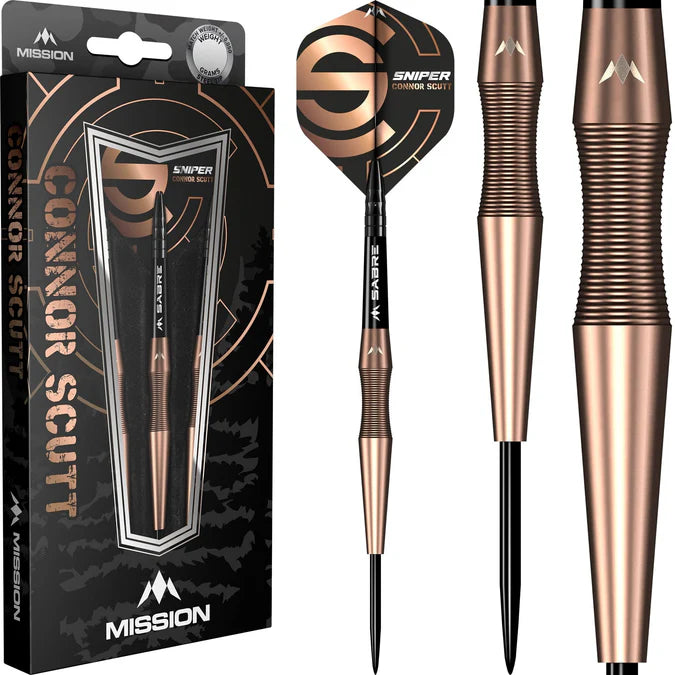 Mission Connor Scutt V2 Darts - Steel Tip - 90% - Bronze PVD - Sniper - The Darts Shop