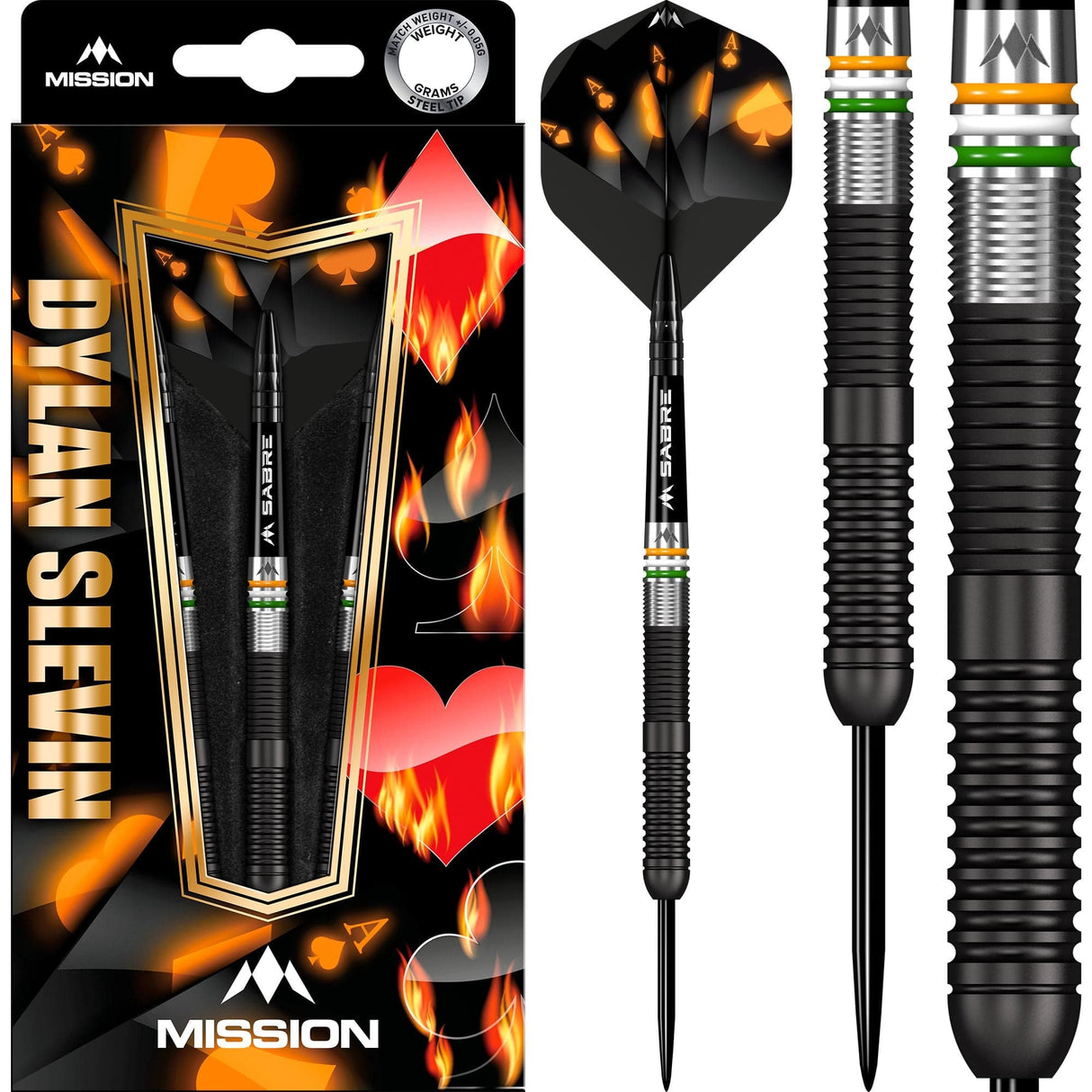 Mission Dylan Slevin Darts - Steel Tip - 90% - Black Titanium - Oceans - view 5