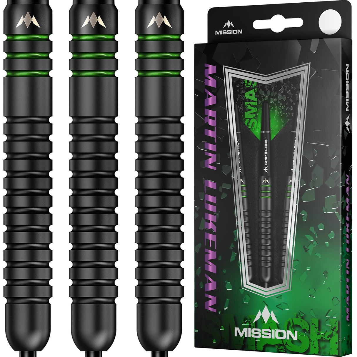 Mission Martin Lukeman Darts - Steel Tip - 90% - Smash - Black Titanium - The Darts Shop