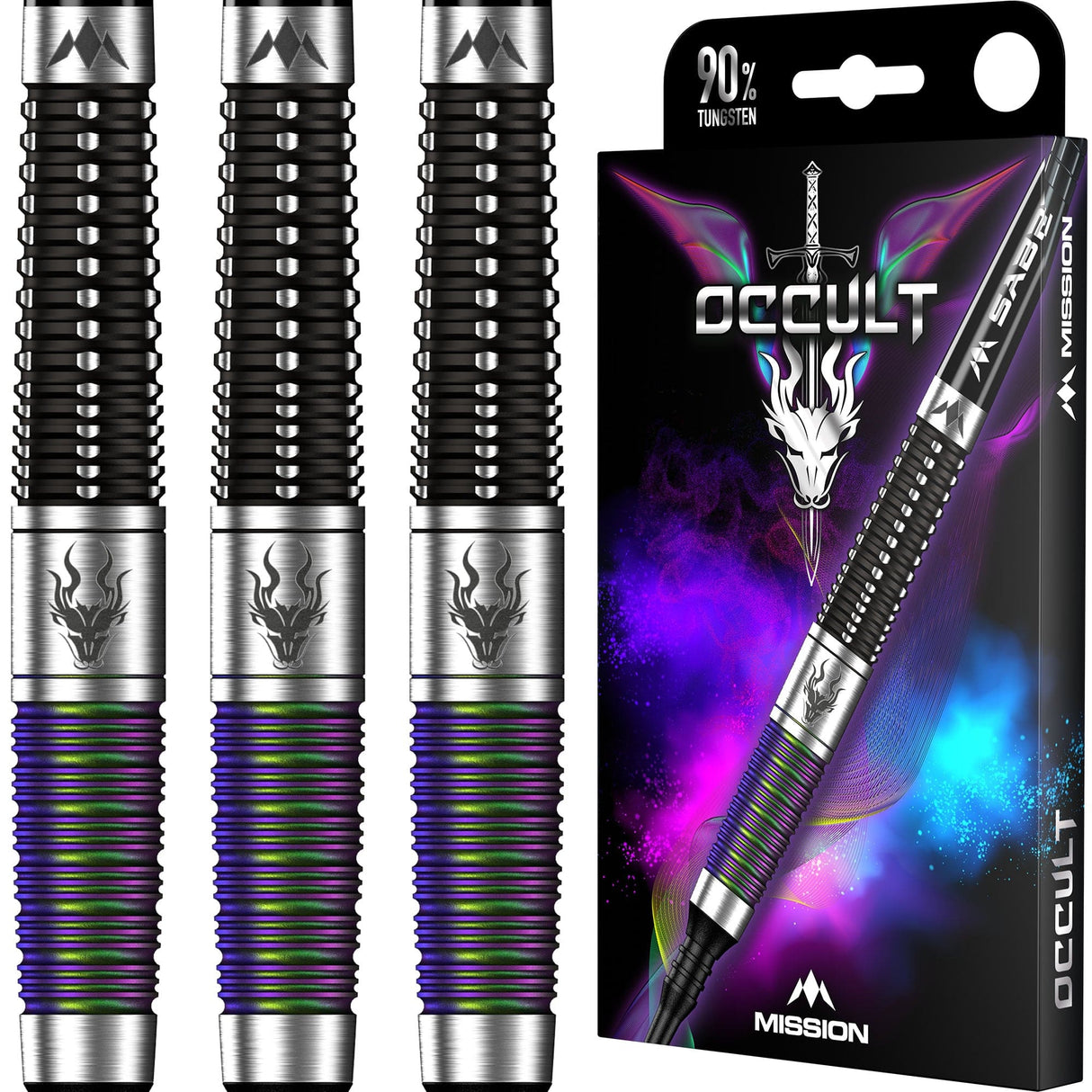 Mission Occult Darts - Soft Tip - 90% - Black & Coral PVD - view 3