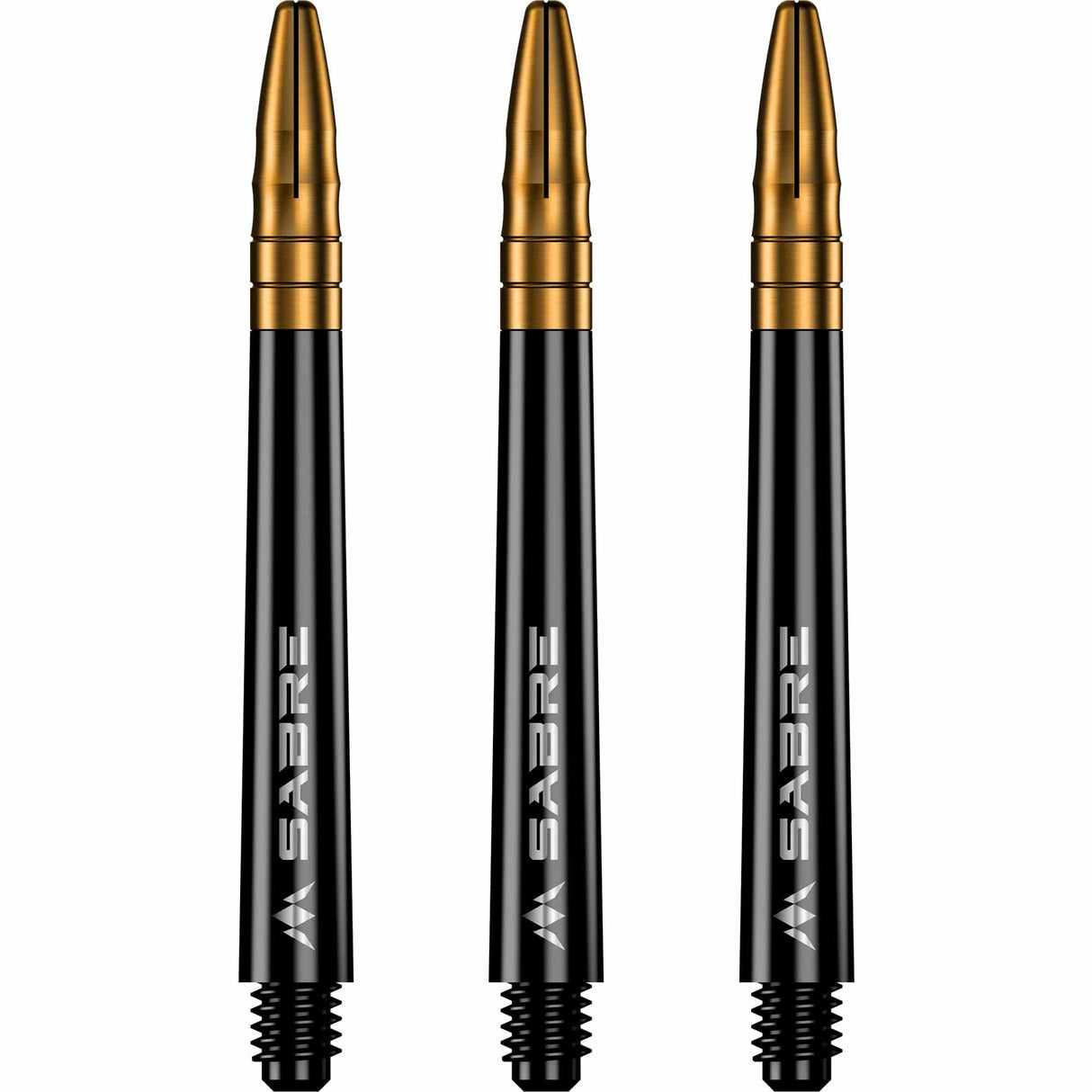 *Mission Sabre Shafts - Polycarbonate Dart Stems - Black - Gold Top - view 2