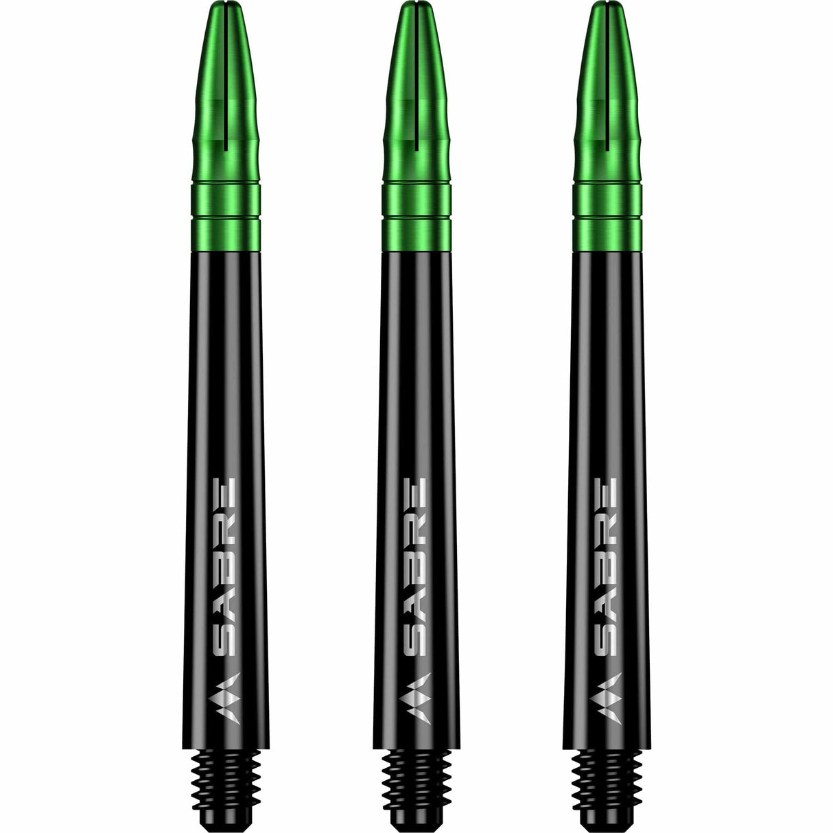 *Mission Sabre Shafts - Polycarbonate Dart Stems - Black - Green Top - view 2