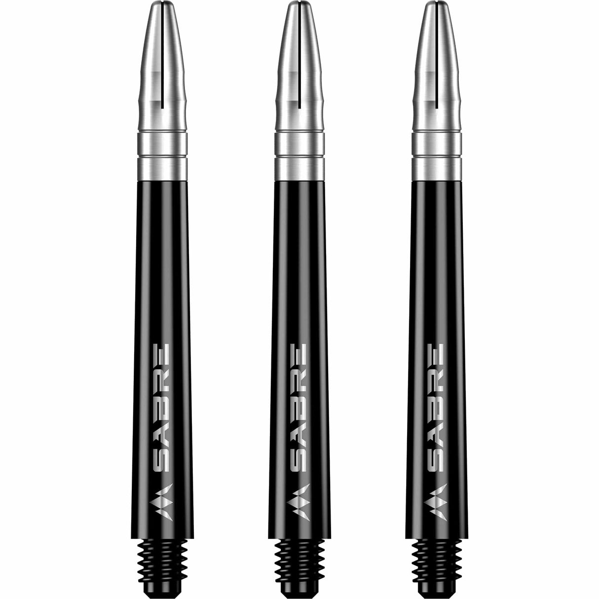 *Mission Sabre Shafts - Polycarbonate Dart Stems - Black - Silver Top - view 2