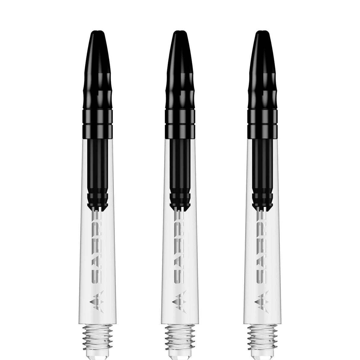 *Mission Sabre Shafts - Polycarbonate Dart Stems - Clear - Black Top - view 3