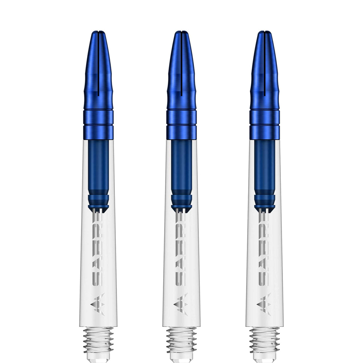 *Mission Sabre Shafts - Polycarbonate Dart Stems - Clear - Blue Top - view 3