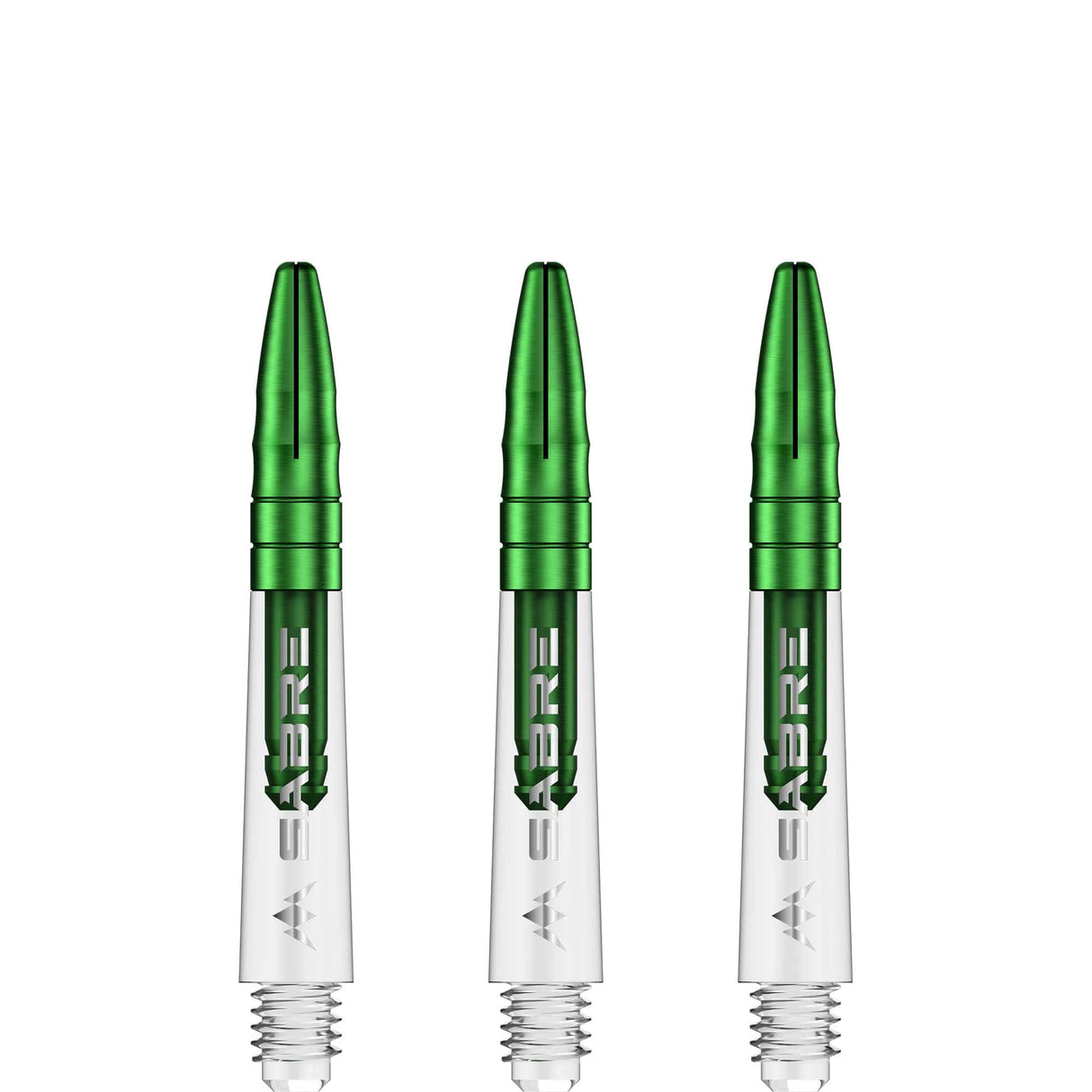 *Mission Sabre Shafts - Polycarbonate Dart Stems - Clear - Green Top - view 5