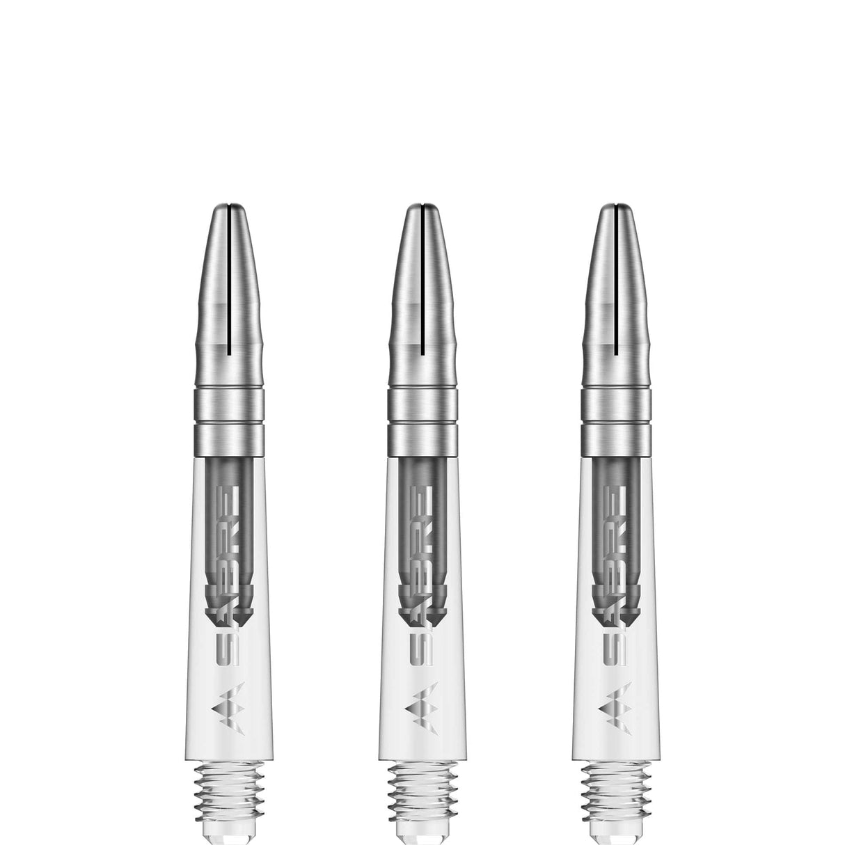 *Mission Sabre Shafts - Polycarbonate Dart Stems - Clear - Silver Top - view 5