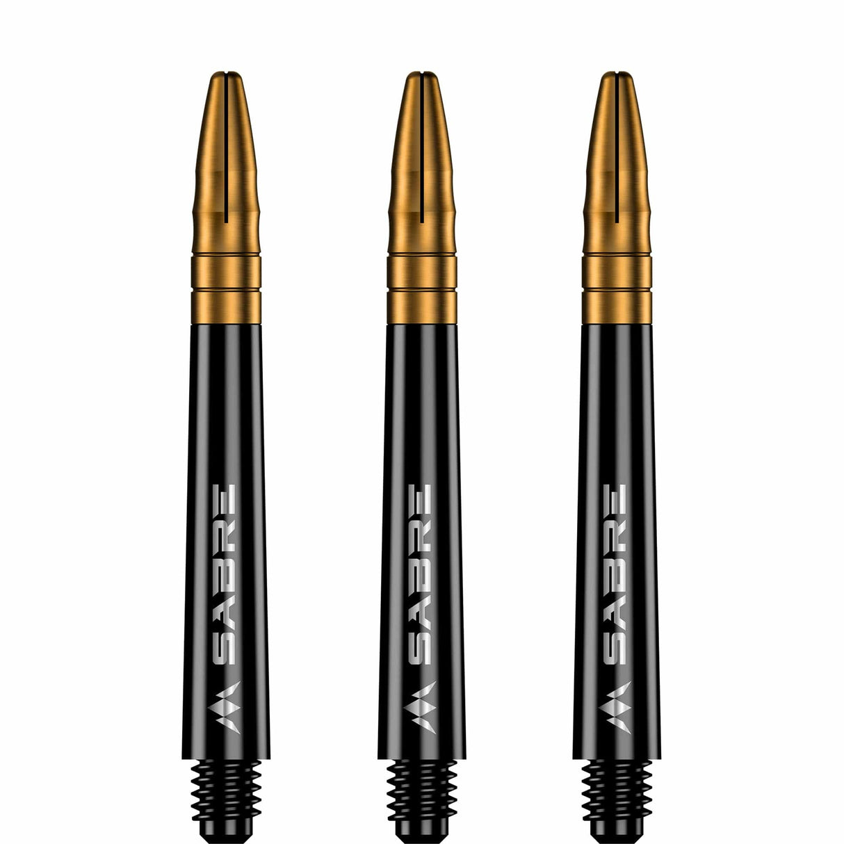 *Mission Sabre Shafts - Polycarbonate Dart Stems - Black - Gold Top - view 3