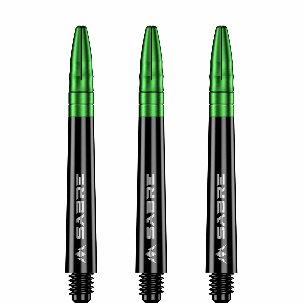 *Mission Sabre Shafts - Polycarbonate Dart Stems - Black - Green Top - view 3