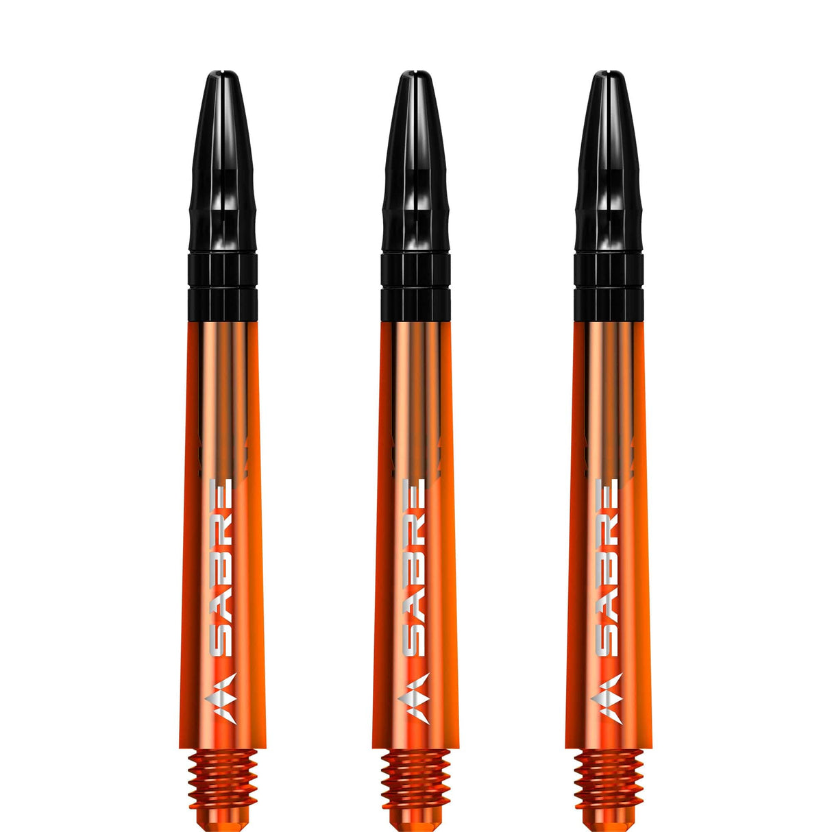 *Mission Sabre Shafts - Polycarbonate Dart Stems - Orange - Black Top - view 3