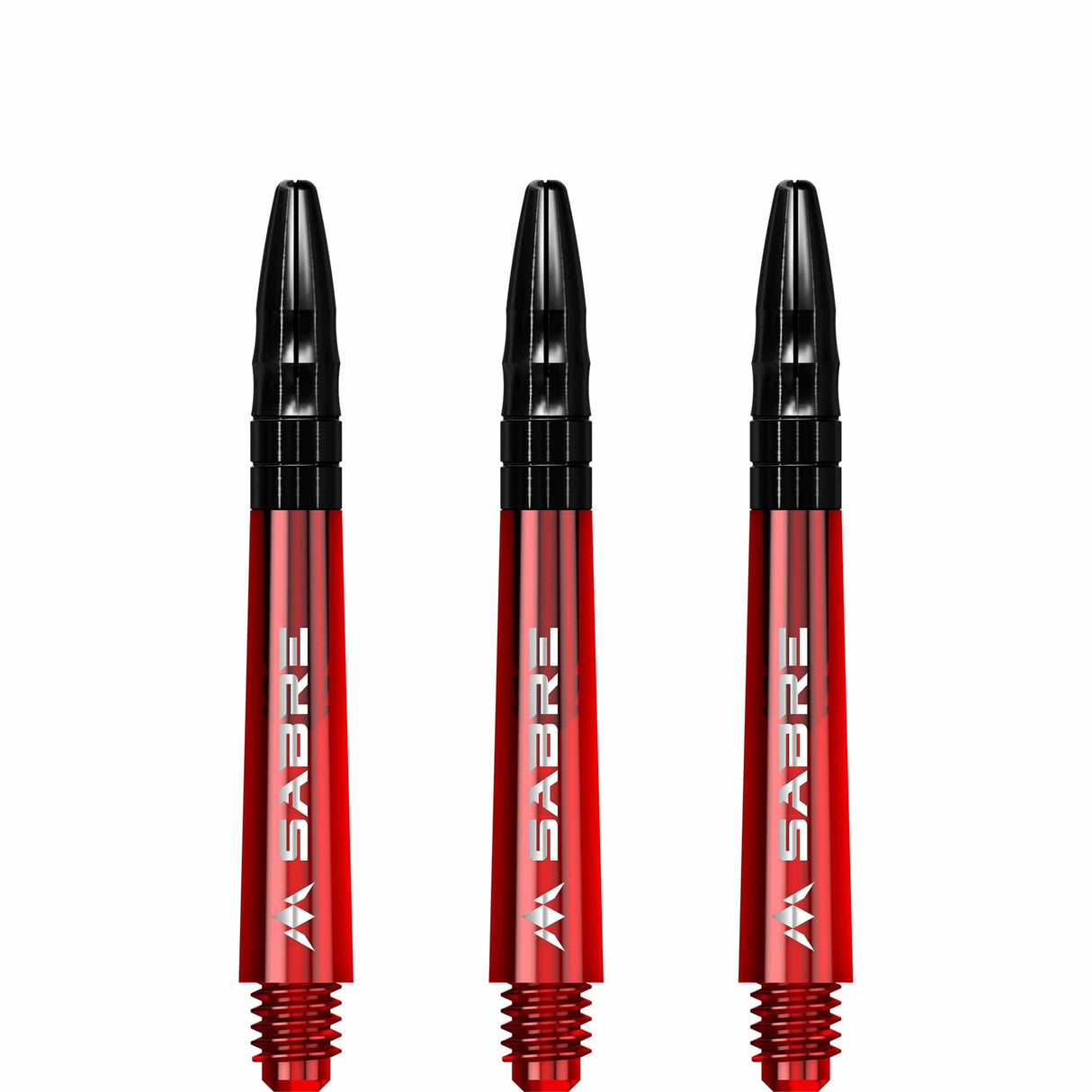 *Mission Sabre Shafts - Polycarbonate Dart Stems - Red - Black Top - view 4