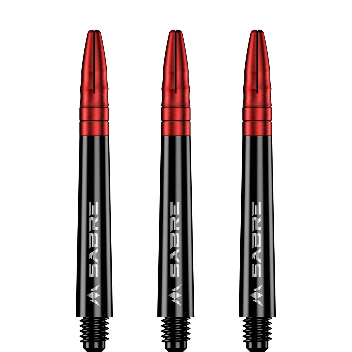 *Mission Sabre Shafts - Polycarbonate Dart Stems - Black - Red Top - view 3