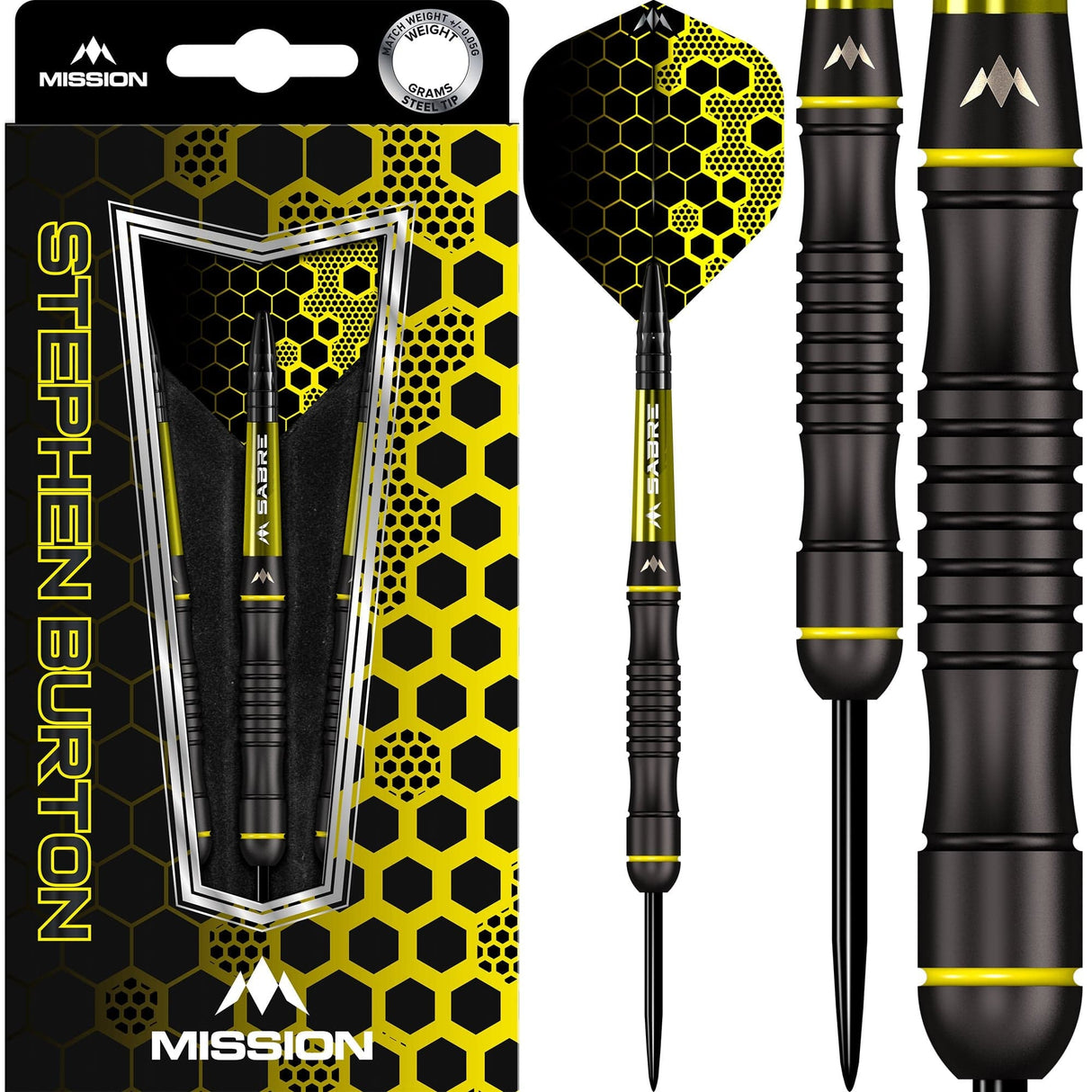 Mission Stephen Burton Darts - Steel Tip - 90% - Black Titanium - Bertie - view 5