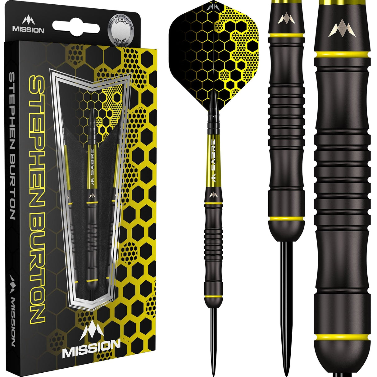 Mission Stephen Burton Darts - Steel Tip - 90% - Black Titanium - Bertie - view 2