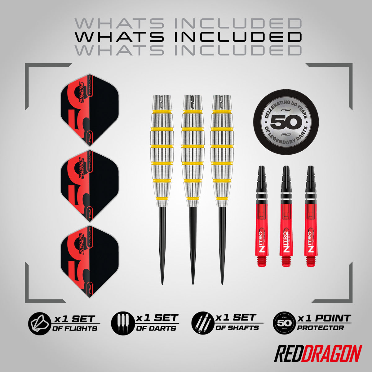 Red Dragon Chunky Stumpy 3 85% Tungsten Steel Tip Darts - view 2