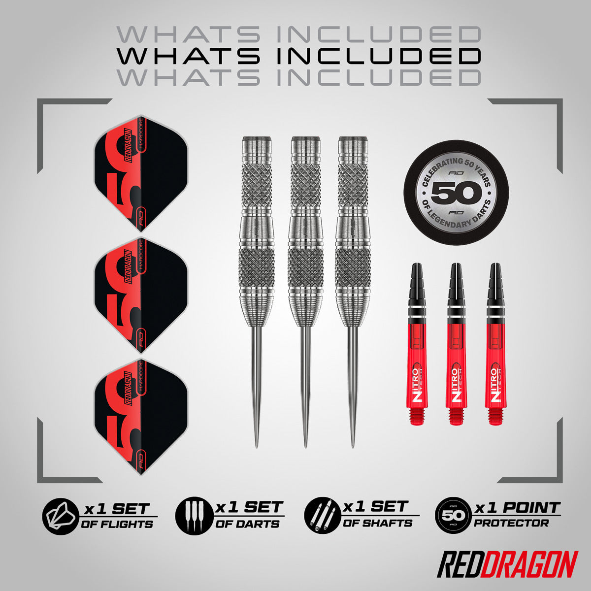 Red Dragon Grizzly 4 85% Tungsten Steel Tip Darts - view 2