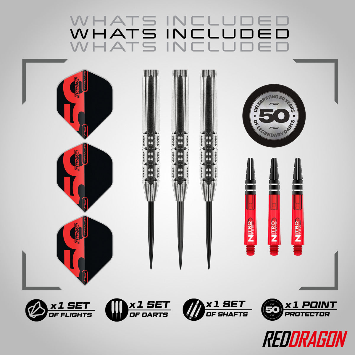 Red Dragon Hexoset 3 90% Tungsten Steel Tip Darts - view 2