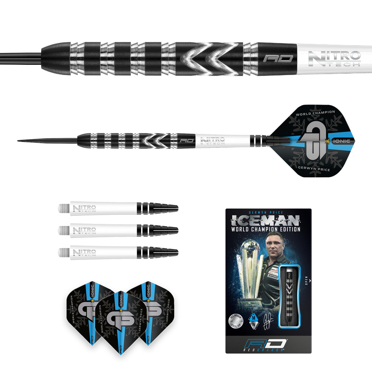Iceman World Championship Special Edition 90% Tungsten Steel Tip Darts by Red Dragon - view 5