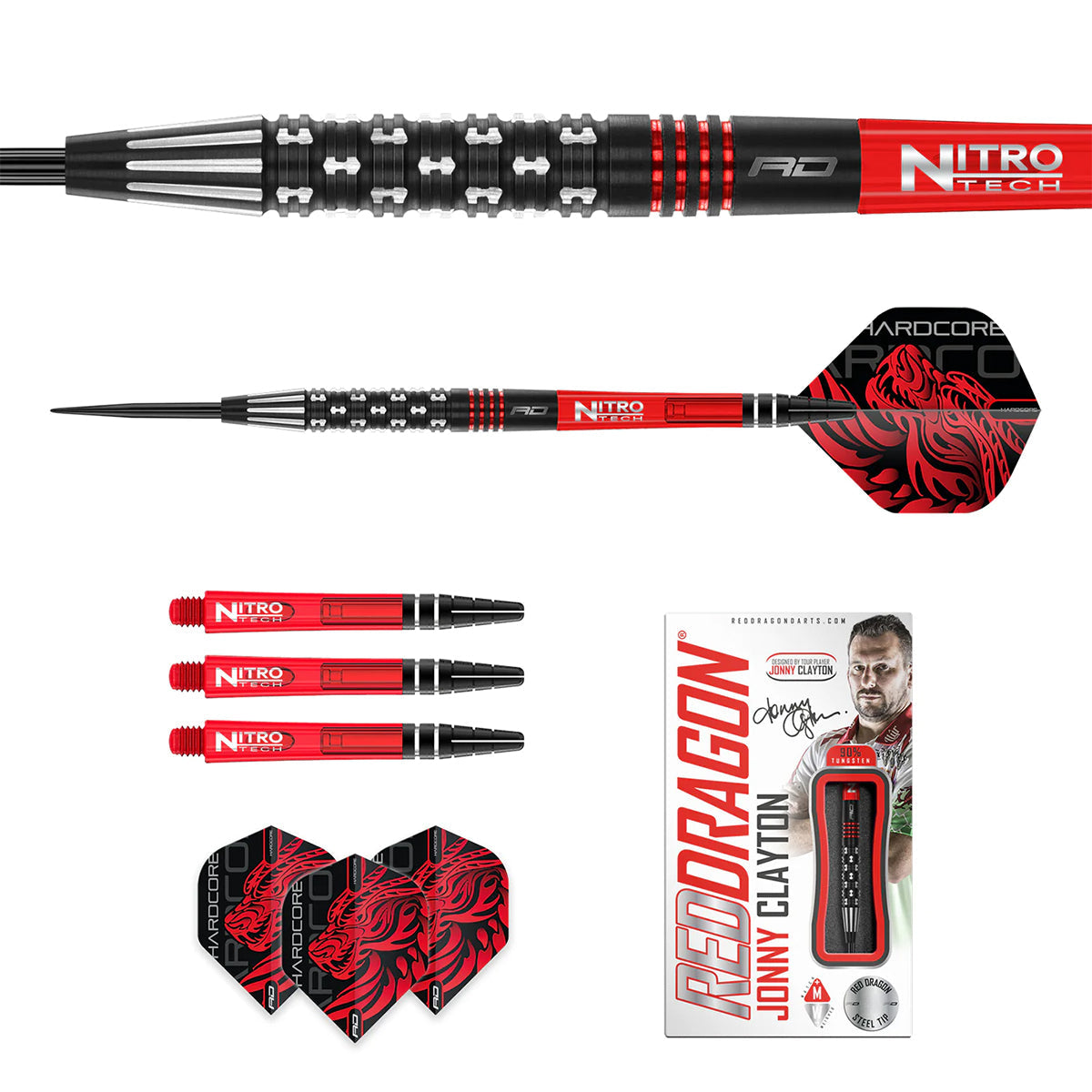 Jonny Clayton Premier League SE 90% Tungsten Steel Tip Darts by Red Dragon - view 5