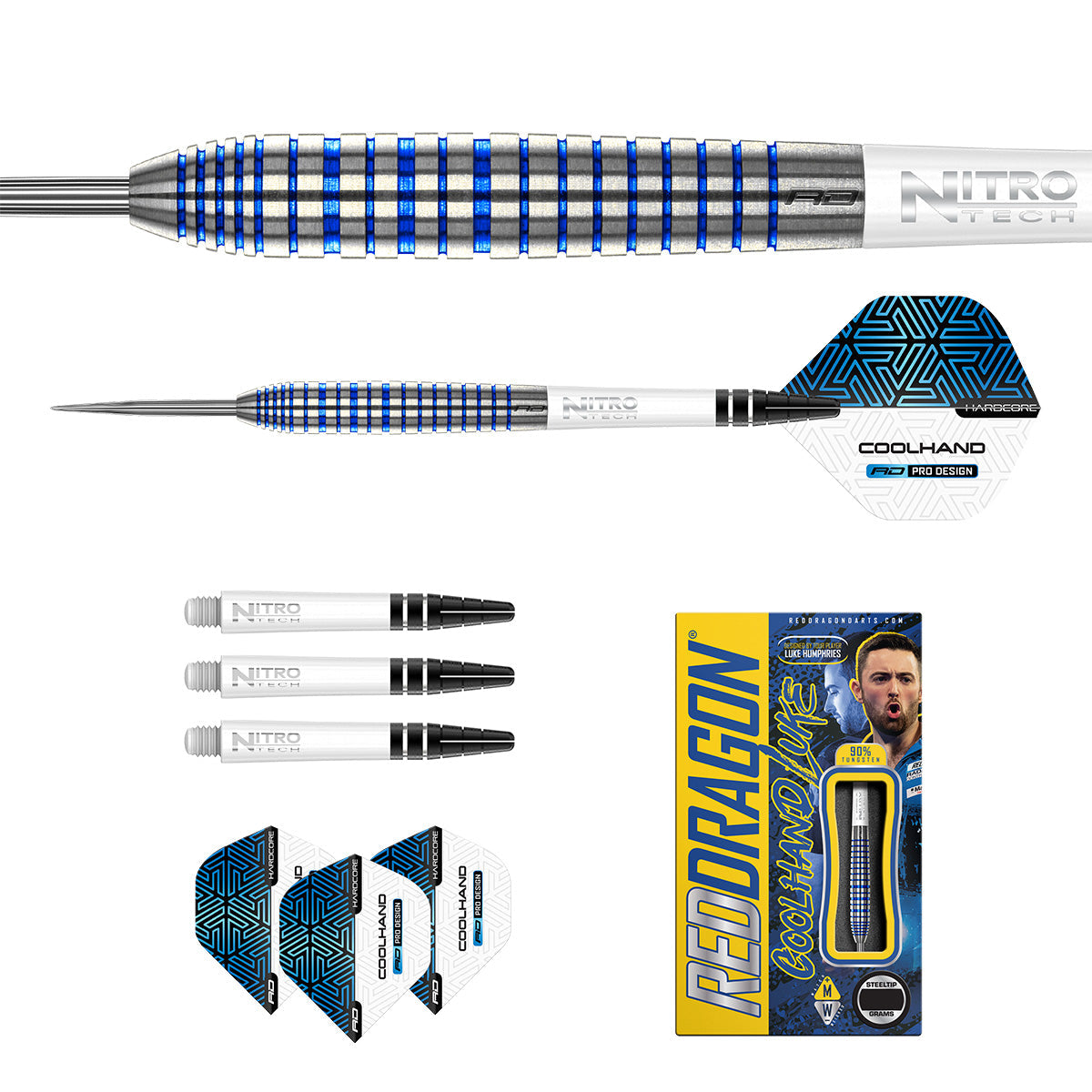 Luke Humphries TX3 Cool Blue SE 90% Tungsten Steel Tip Darts by Red Dragon - view 5