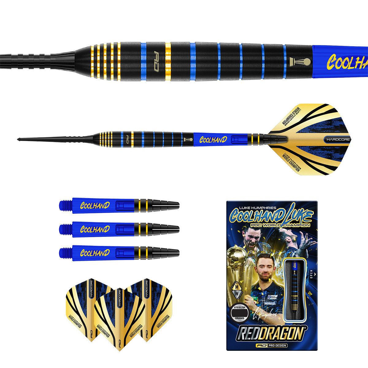 Luke Humphries TX4 Avenger 90% Tungsten Steel Tip Darts by Red Dragon - view 3