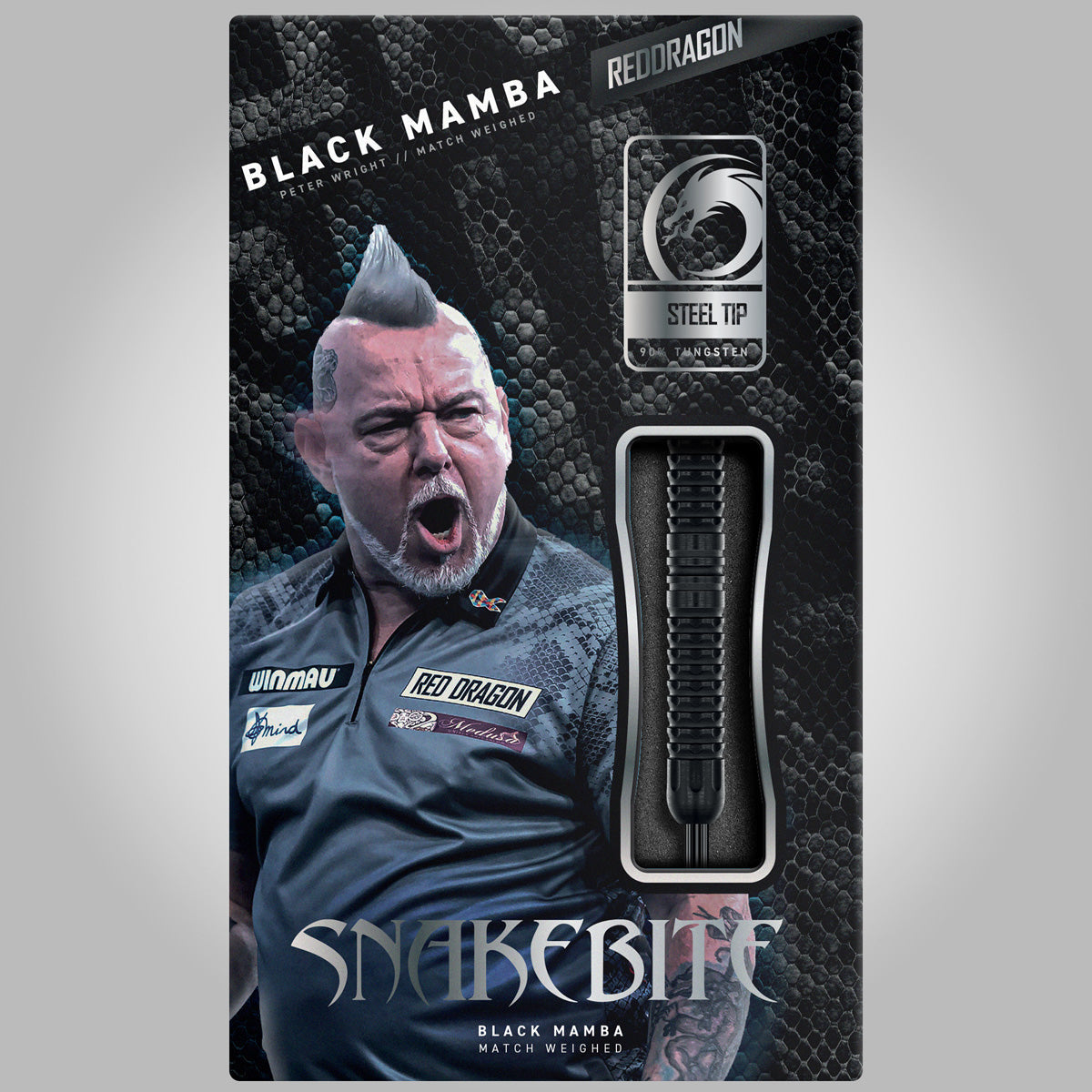 Red Dragon Peter Wright Black Mamba 90% Tungsten Steel Tip Darts - view 4