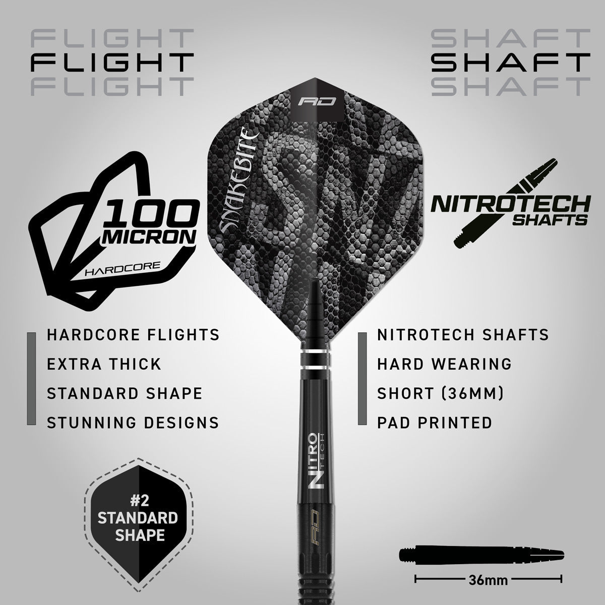 Red Dragon Peter Wright Black Mamba 90% Tungsten Steel Tip Darts - view 3
