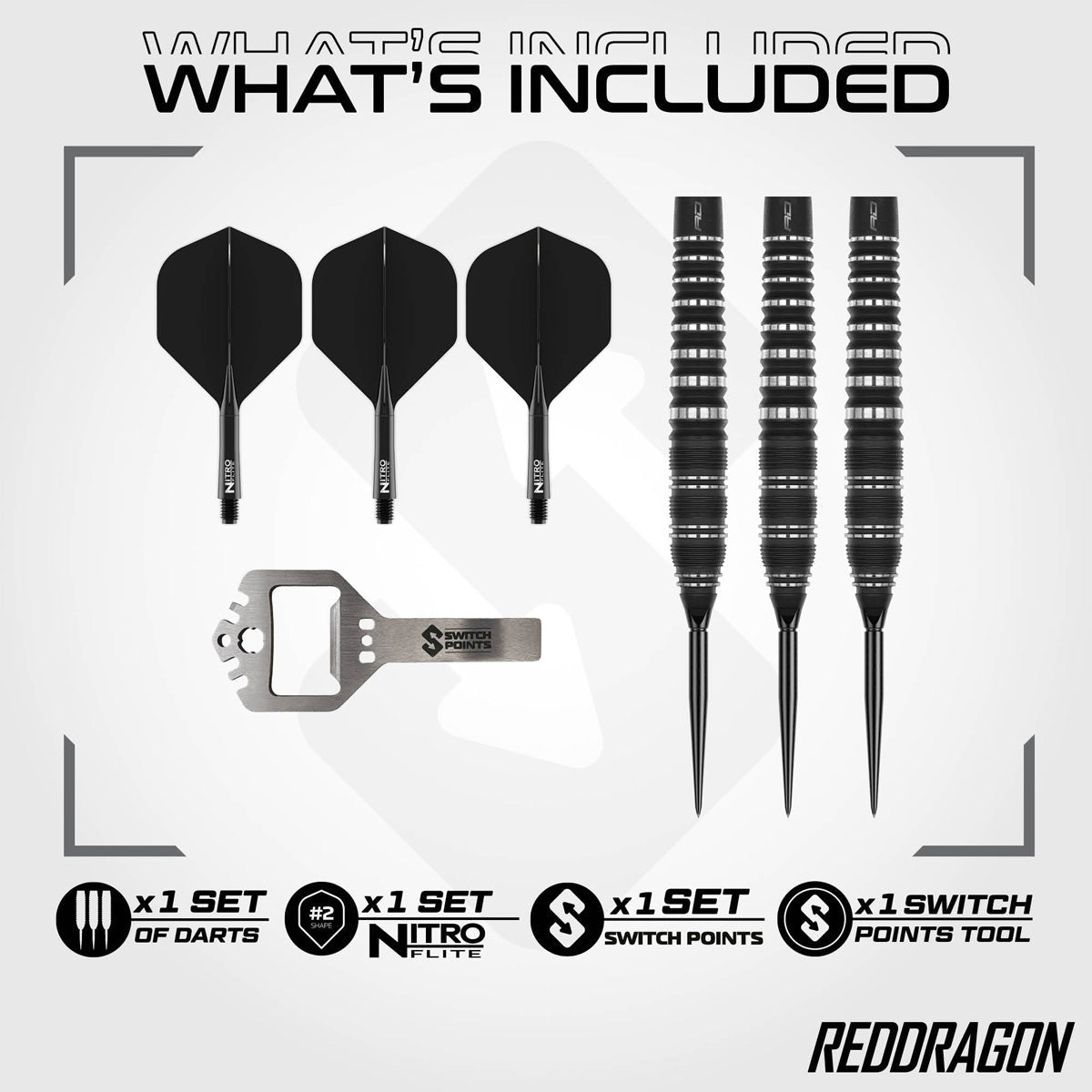 Red Dragon Sable Torpedo Switch Point 90% Tungsten Steel Tip Darts - view 2