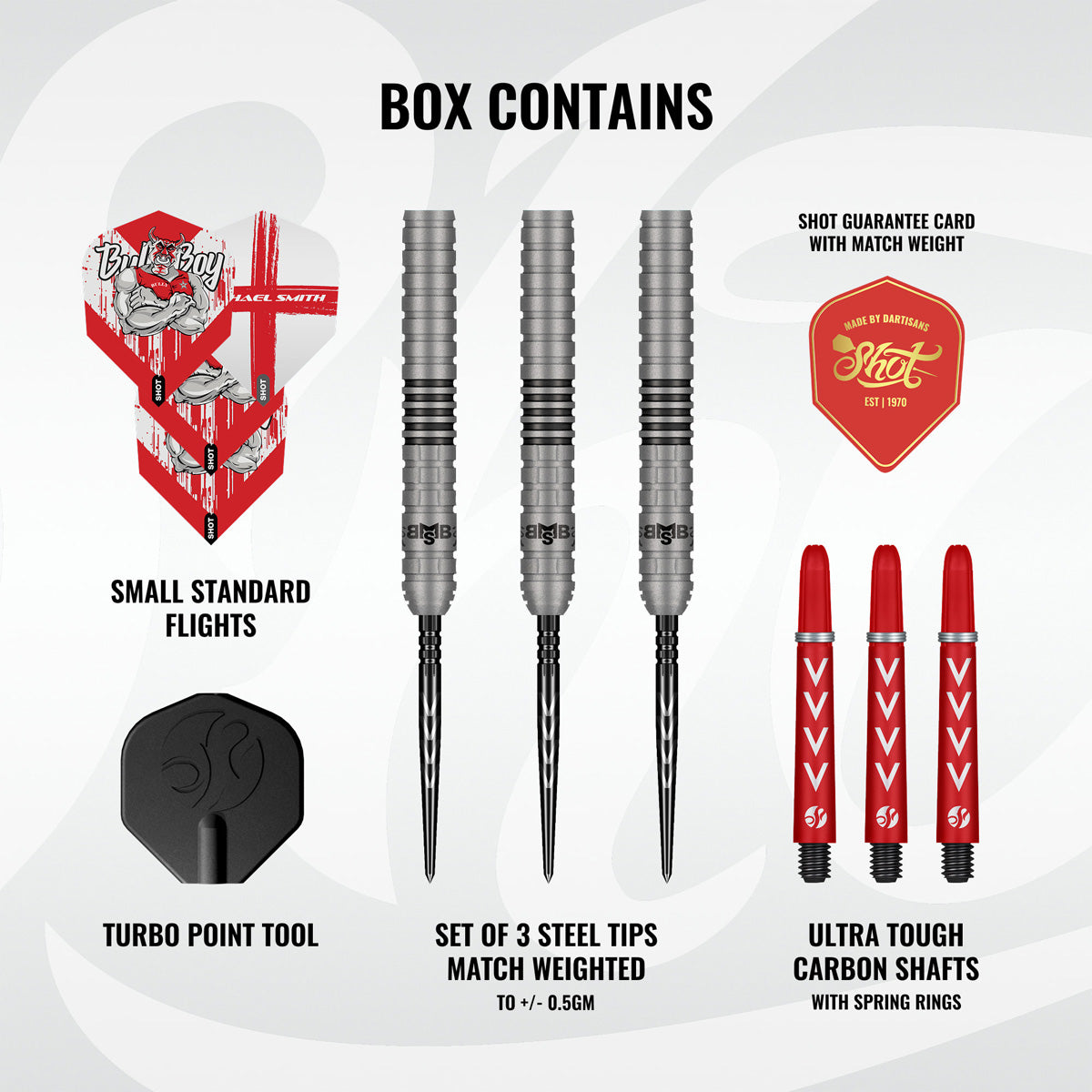 Shot Michael Smith Series II Turbo Point 90% Tungsten Steel Tip Darts - view 3