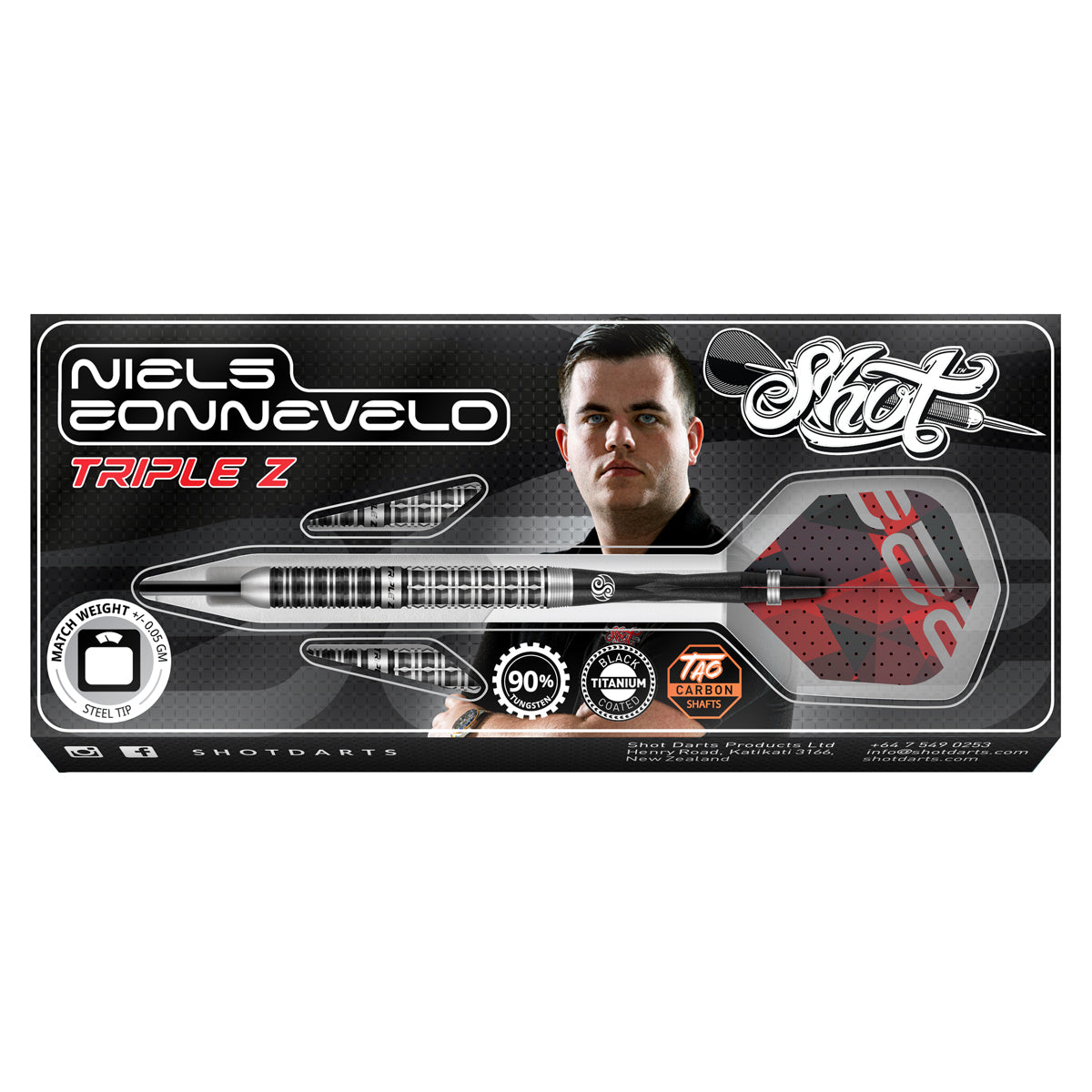 Shot Niels Zonneveld 2.0 90% Tungsten Steel Tip Darts - view 5