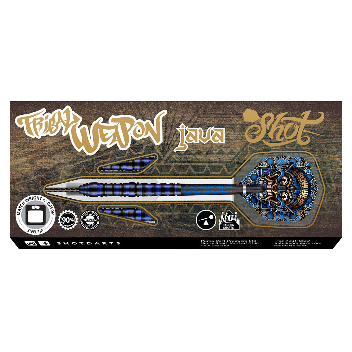 Tribal Weapon Java 90% Tungsten Steel Tip Darts by Shot - view 5