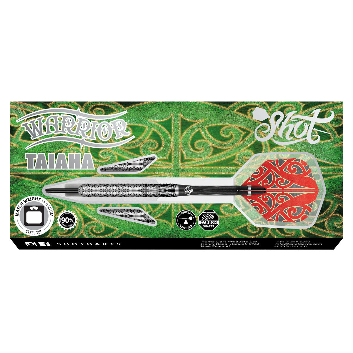 Warrior Taiaha 90% Tungsten Steel Tip Darts by Shot - view 5