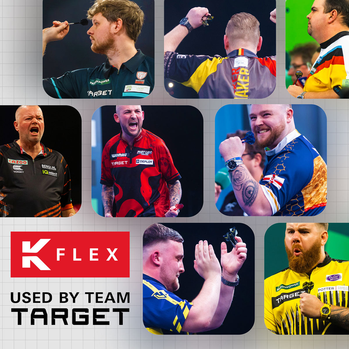 Target Printed Black K-Flex Integrated Flights & Shafts No6
