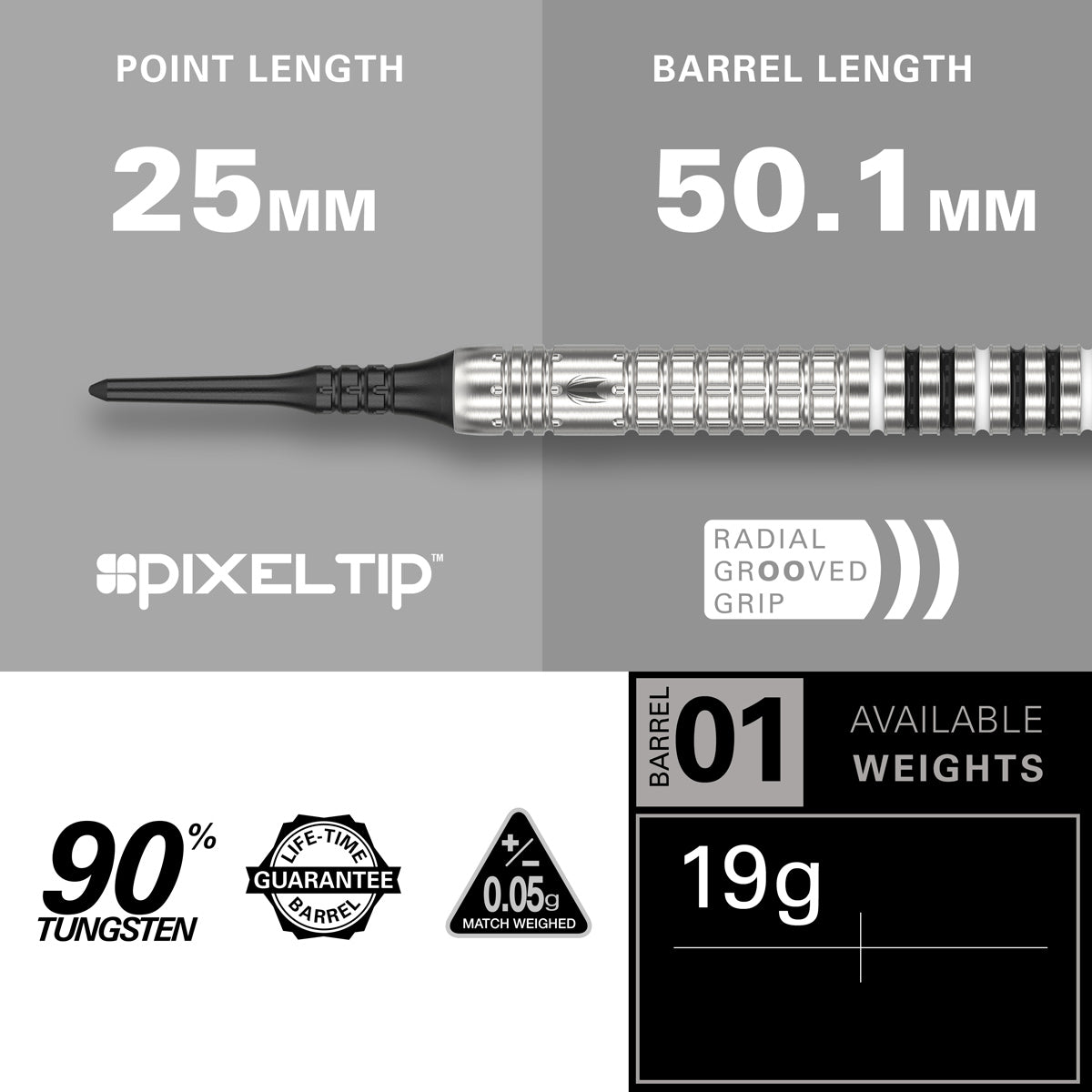 Chris Dobey G1 90% Tungsten Soft Tip Darts by Target - view 4