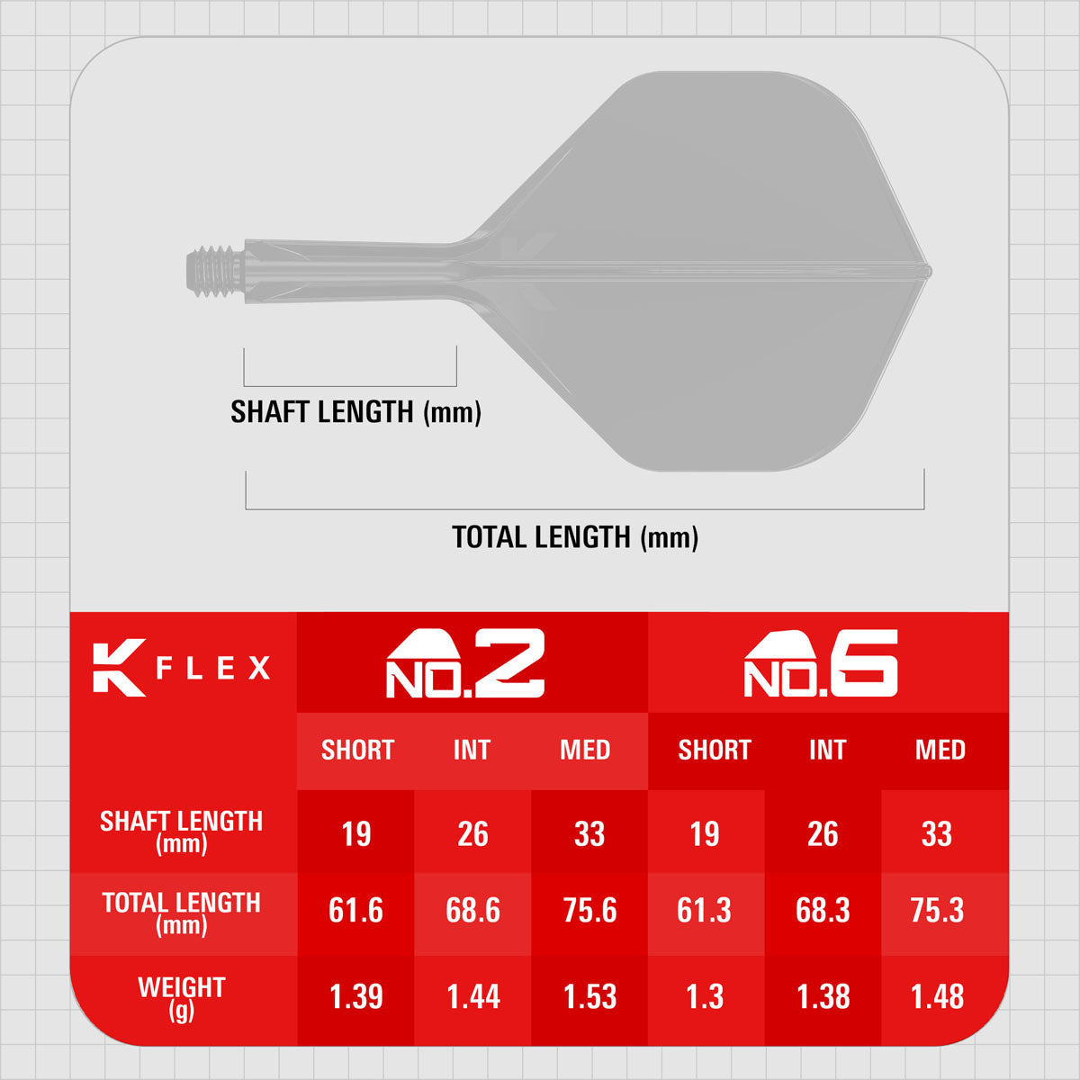 Target Printed Clear K-Flex Integrated Flights & Shafts No2