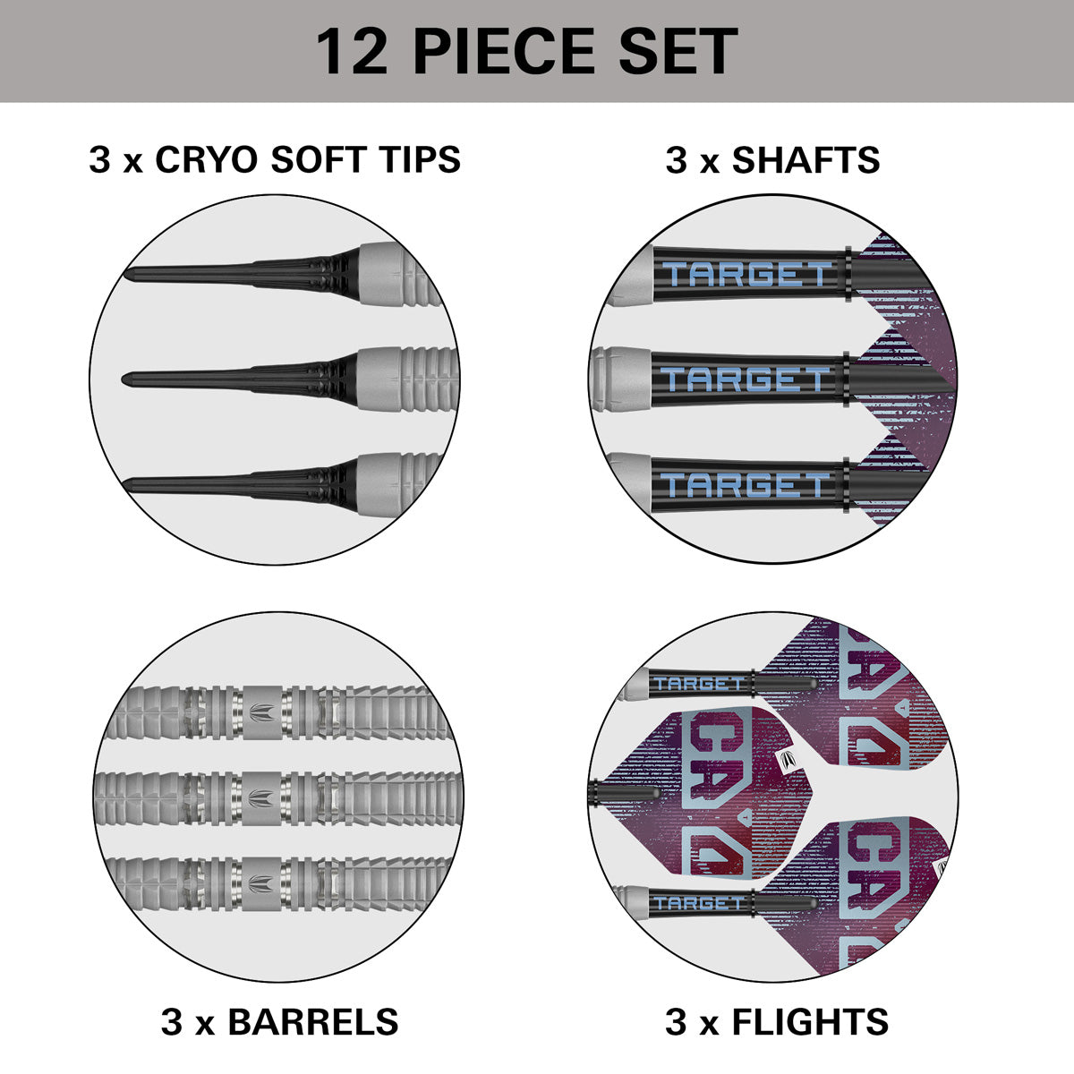 Target Cryo 12 90% Tungsten Soft Tip Darts - view 4