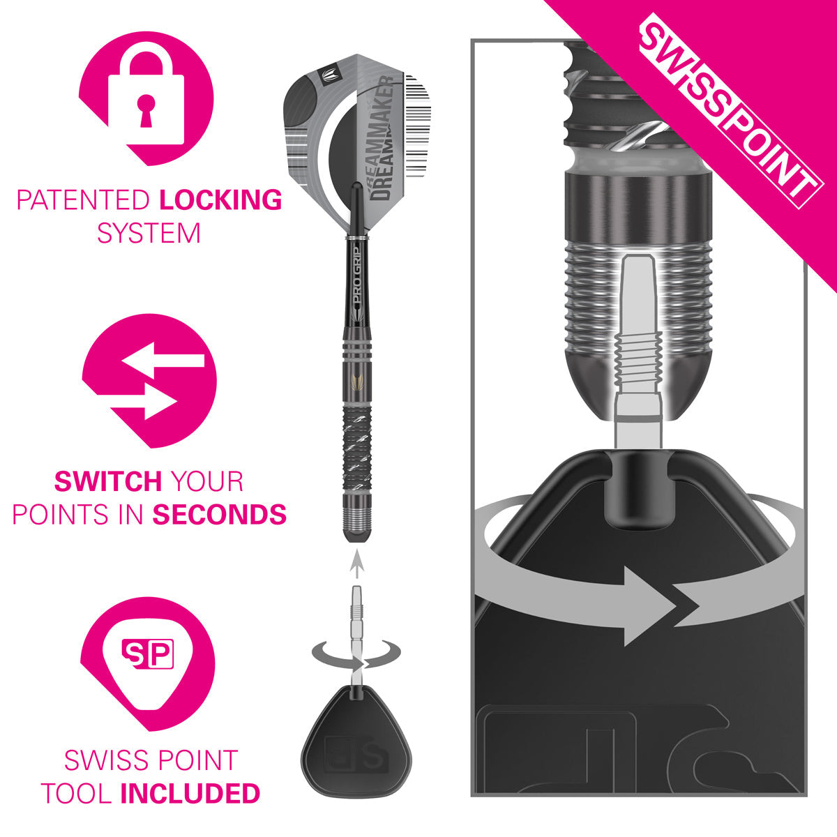 Dimitri Van Den Bergh x Echo 90% Tungsten SP Steel Tip Darts by Target - view 5