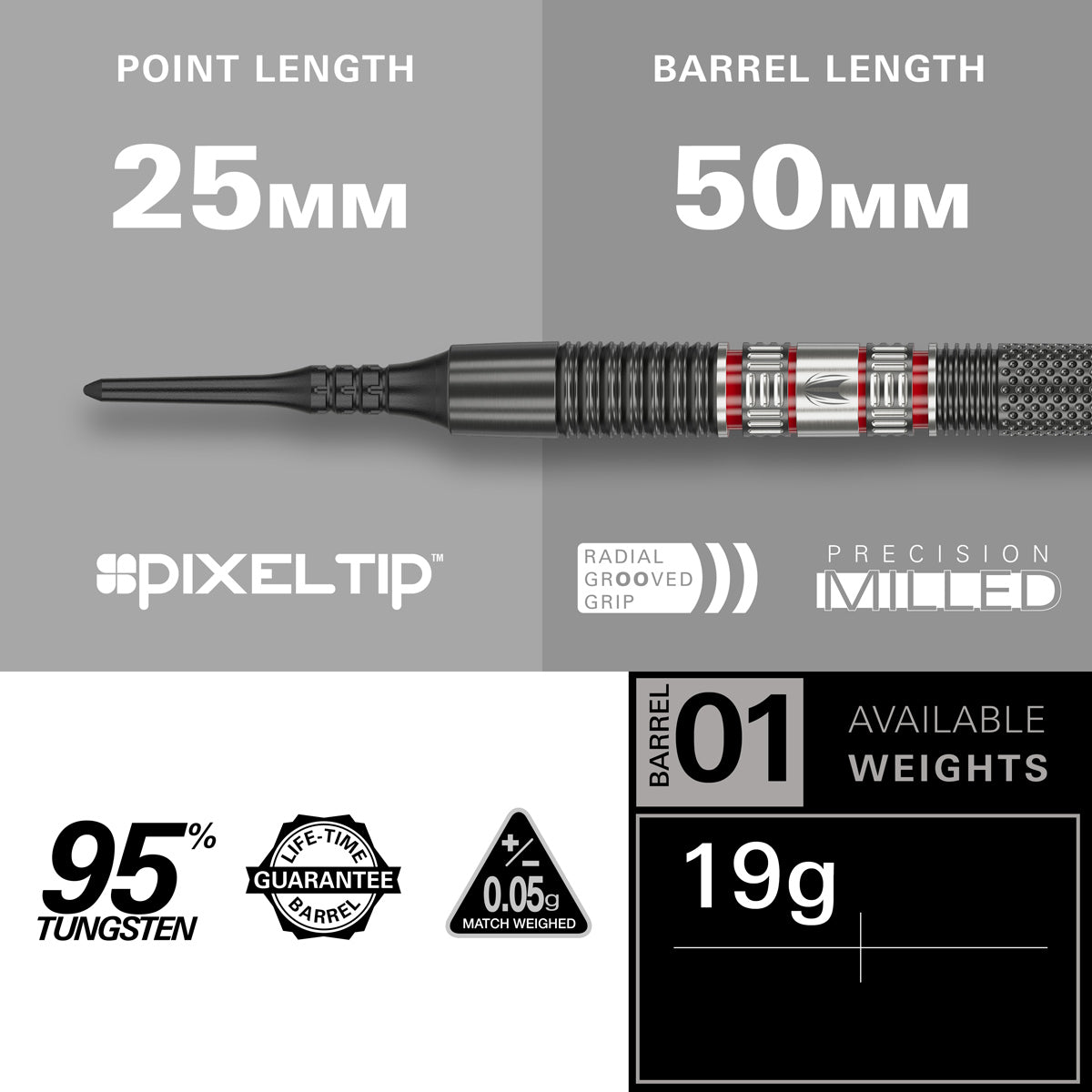 Gabriel Clemens 95K 95% Tungsten Soft Tip Darts by Target - view 4